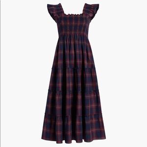 Hill House The Ellie Nap Dress - Iris Tartan Navy